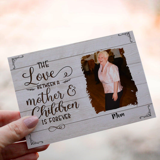 Personalized Crochet Doll with Photo Card "The Love Between A Mother & Children Is Forever"