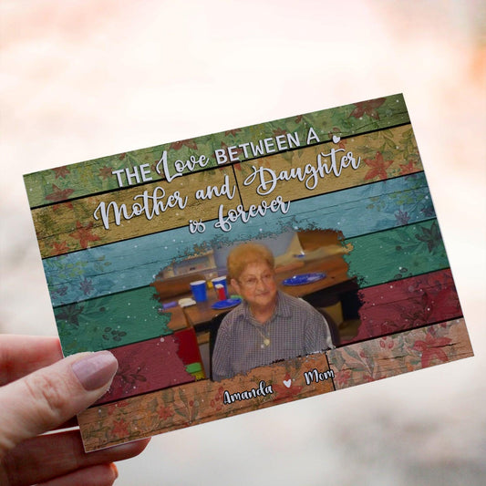 Personalized Crochet Doll with Photo Card "The Love Between A Mother & Daughter Is Forever"