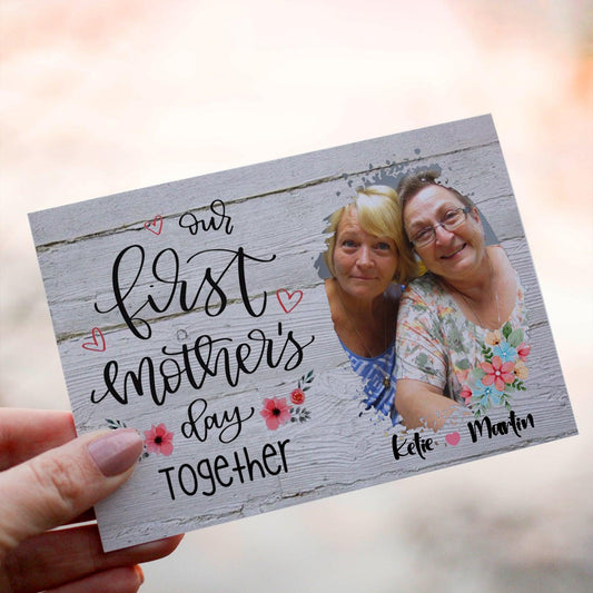 Personalized Crochet Doll with Photo Card "Our First Mother's Day Together"