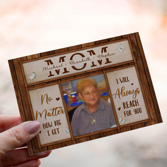 Personalized Crochet Doll with Photo Card "Mom I Will Always Reach For You"