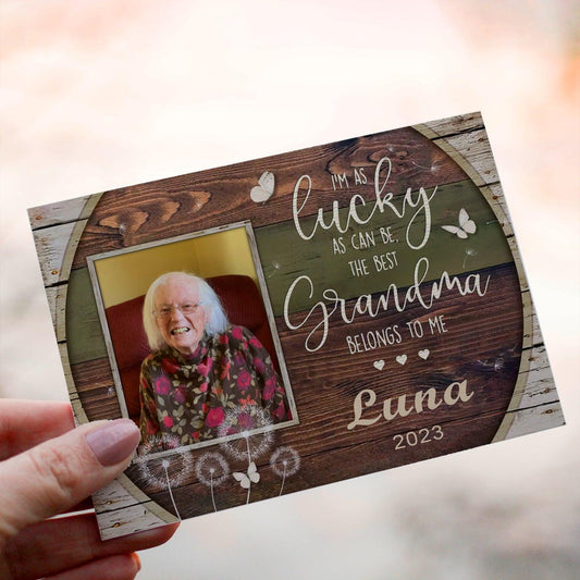 Personalized Crochet Doll with Photo Card "The Best Grandma Belongs To Me"