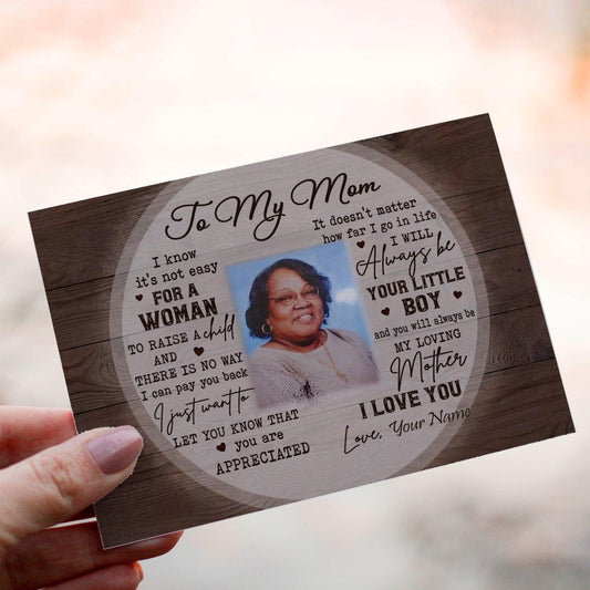 Personalized Crochet Doll with Photo Card "To My Mom"